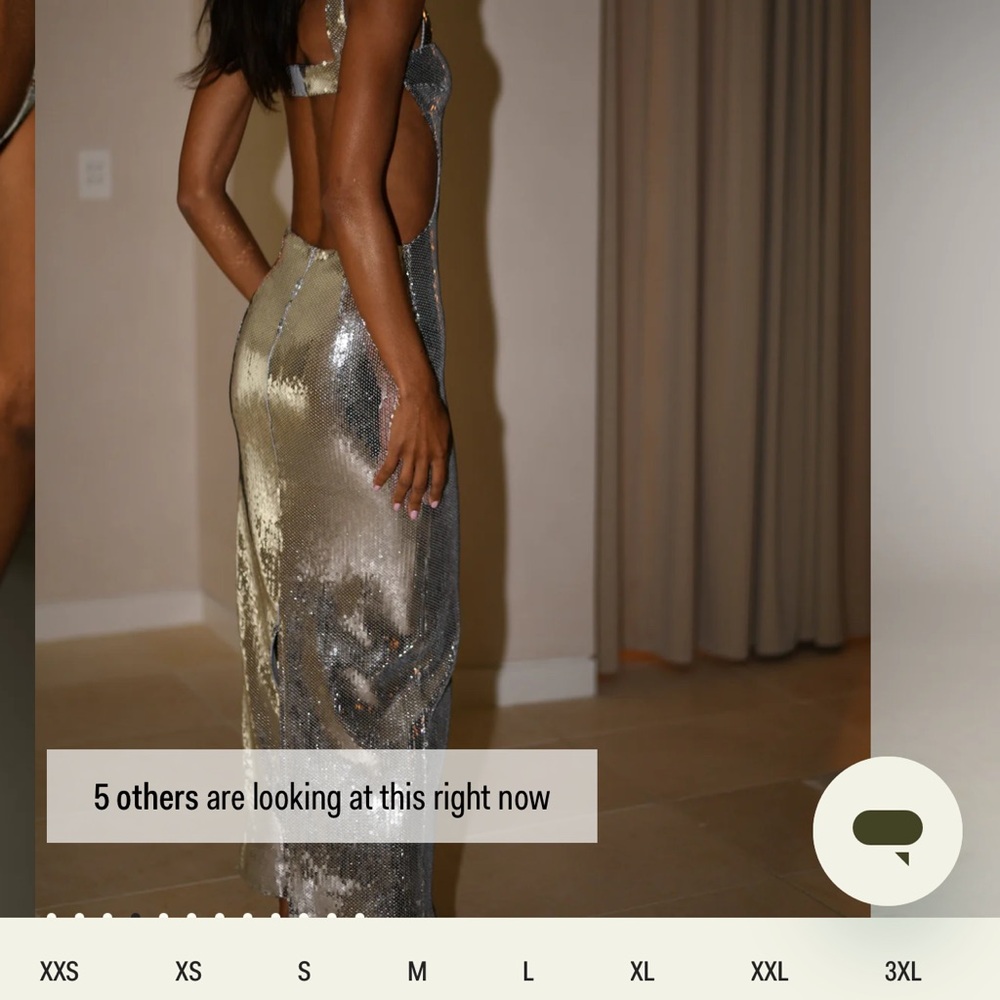 Meshki Metallic Silver Backless Dress - Picture 4 of 12